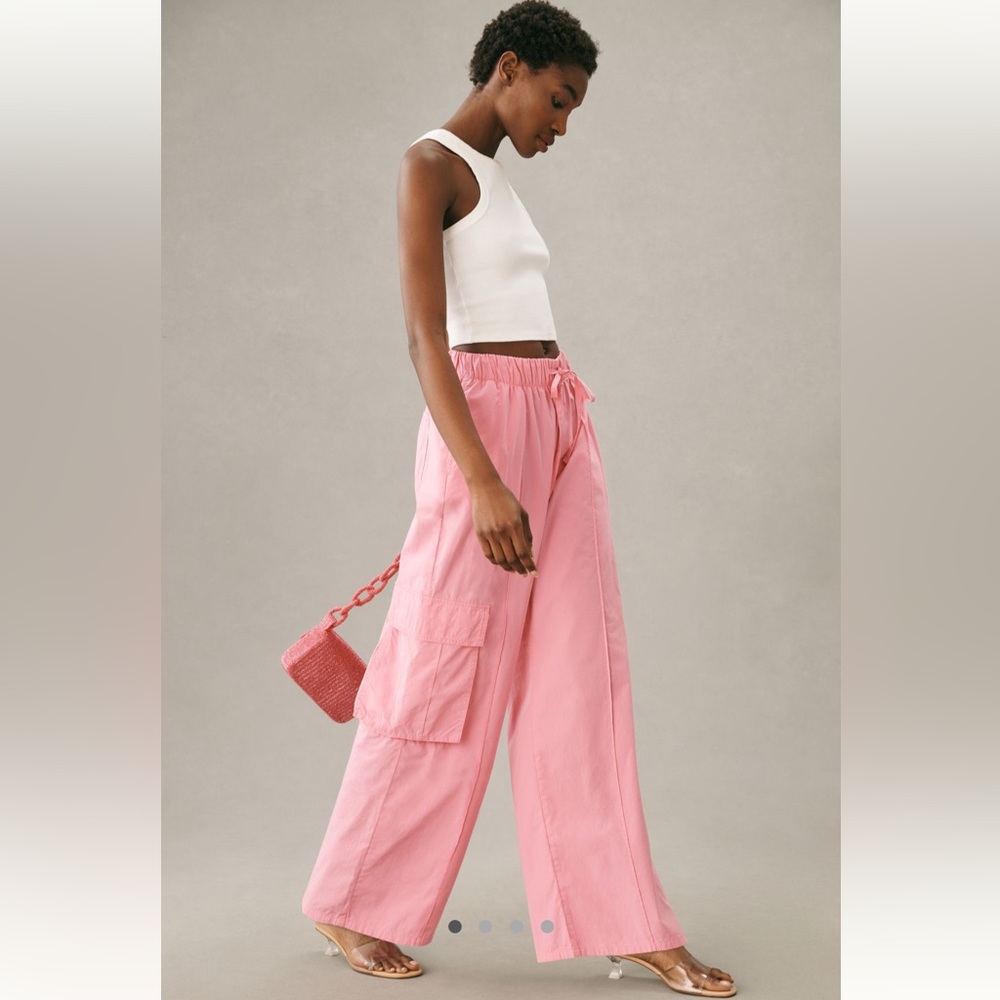 NWT Anthropology Drawstring Wide-Leg Parachute Pants
